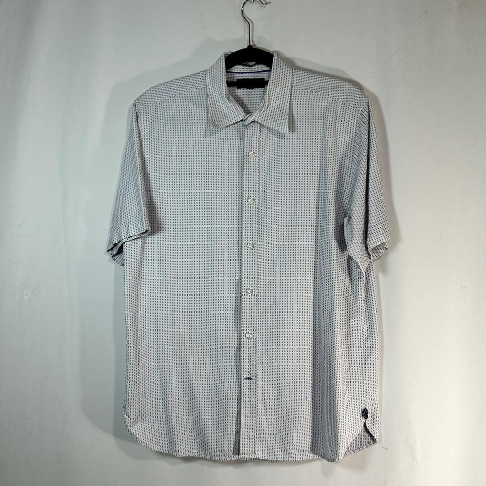 Austin Reed London Mens Short Sleeve Button Up Shirt Micro‎ Dot Pattern M
